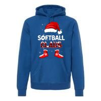 Funny Softball Santa Claus Christmas Matching Family Pajamas Gift Premium Hoodie