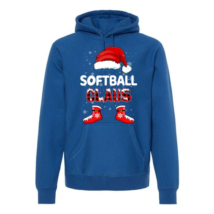 Funny Softball Santa Claus Christmas Matching Family Pajamas Gift Premium Hoodie