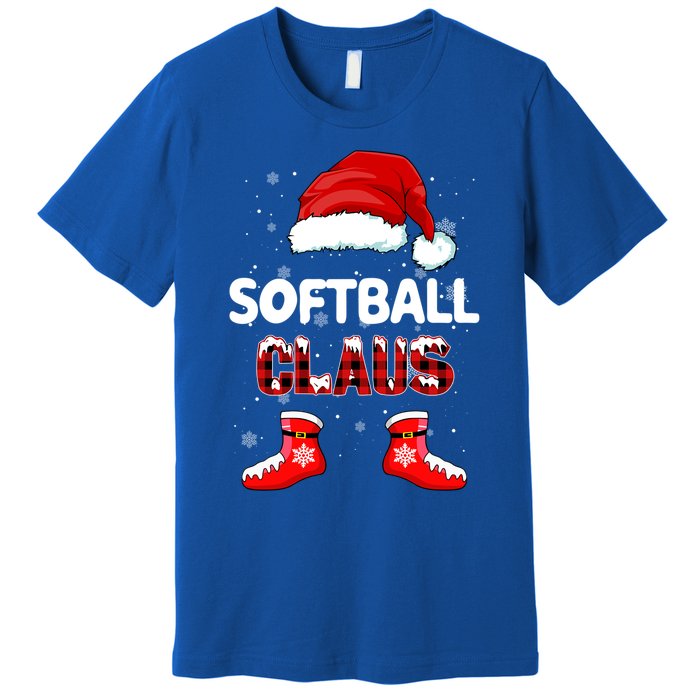 Funny Softball Santa Claus Christmas Matching Family Pajamas Gift Premium T-Shirt