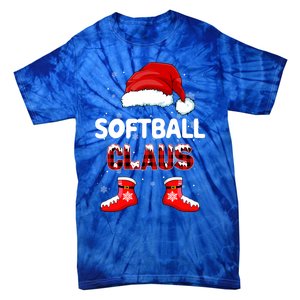 Funny Softball Santa Claus Christmas Matching Family Pajamas Gift Tie-Dye T-Shirt