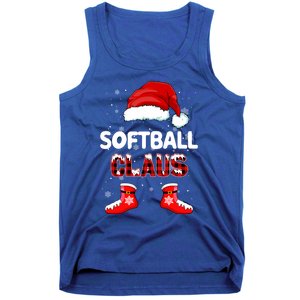 Funny Softball Santa Claus Christmas Matching Family Pajamas Gift Tank Top