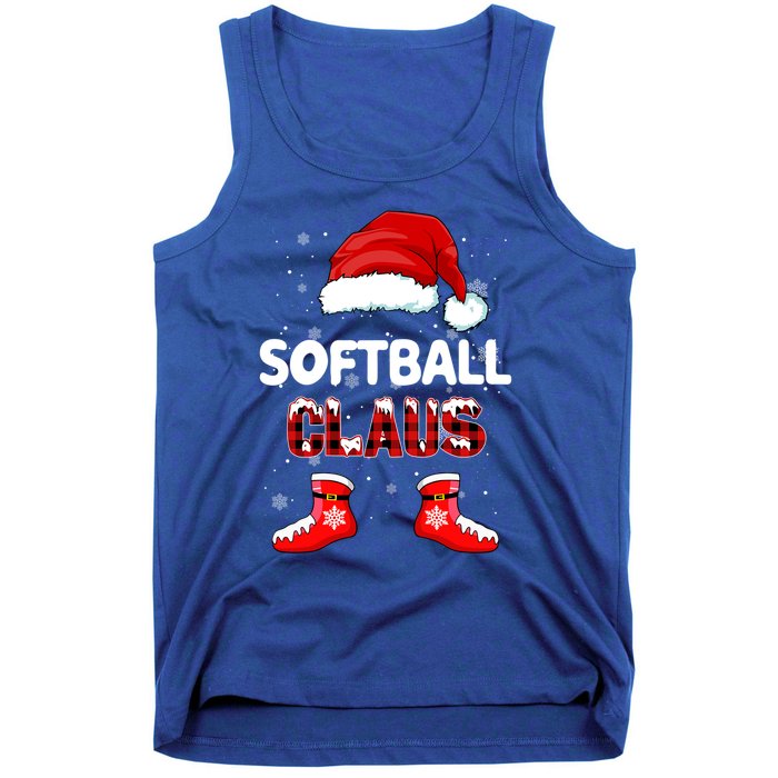 Funny Softball Santa Claus Christmas Matching Family Pajamas Gift Tank Top