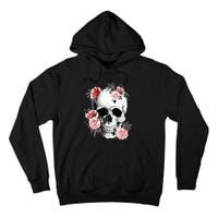 Floral Sugar Skull Rose Flowers Mycologist Gothic Goth Tall Hoodie