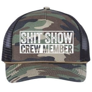 Funny Shit Show Crew Member Funny Quote Gift Retro Rope Trucker Hat Cap