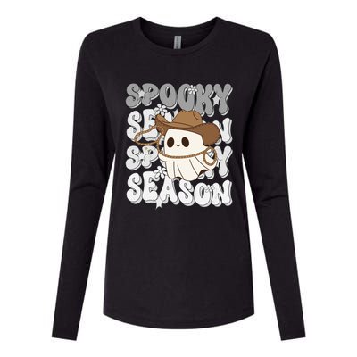 Funny Saying Spooky Season Halloween Western Gift Womens Cotton Relaxed Long Sleeve T-Shirt