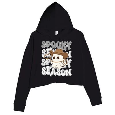 Funny Saying Spooky Season Halloween Western Gift Crop Fleece Hoodie