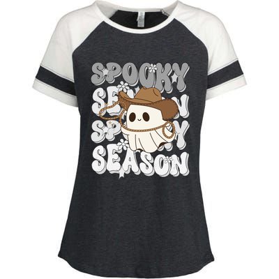 Funny Saying Spooky Season Halloween Western Gift Enza Ladies Jersey Colorblock Tee