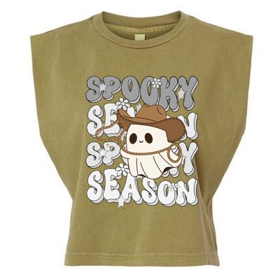 Funny Saying Spooky Season Halloween Western Gift Garment-Dyed Women's Muscle Tee