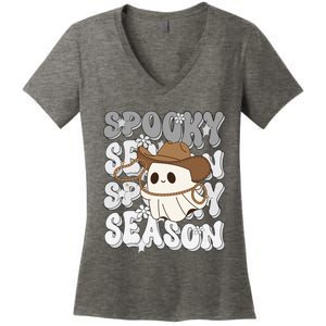 Funny Saying Spooky Season Halloween Western Gift Women's V-Neck T-Shirt