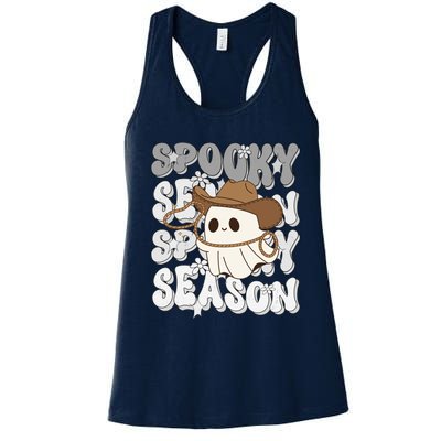 Funny Saying Spooky Season Halloween Western Gift Women's Racerback Tank