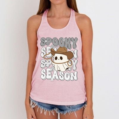 Funny Saying Spooky Season Halloween Western Gift Women's Knotted Racerback Tank