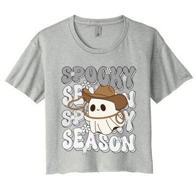 Funny Saying Spooky Season Halloween Western Gift Women's Crop Top Tee