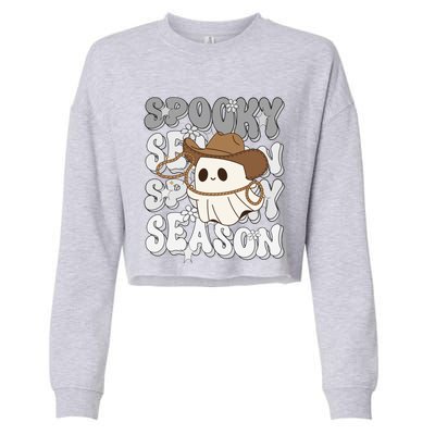 Funny Saying Spooky Season Halloween Western Gift Cropped Pullover Crew