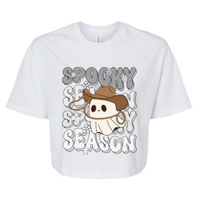 Funny Saying Spooky Season Halloween Western Gift Bella+Canvas Jersey Crop Tee