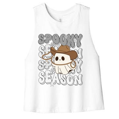 Funny Saying Spooky Season Halloween Western Gift Women's Racerback Cropped Tank