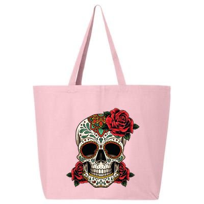 Floral Sugar Skull Day Of Dead Dia De Los Muertos 25L Jumbo Tote