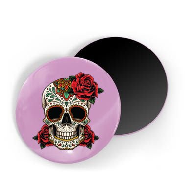 Floral Sugar Skull Day Of Dead Dia De Los Muertos Magnet