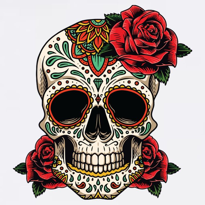 Floral Sugar Skull Day Of Dead Dia De Los Muertos Cooling Performance Crew T-Shirt