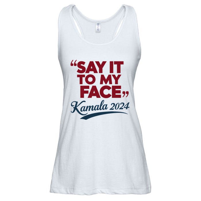 Funny Saying Say It To My Face Harris Presidential 2024 Ladies Essential Flowy Tank