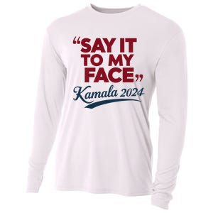 Funny Saying Say It To My Face Harris Presidential 2024 Cooling Performance Long Sleeve Crew