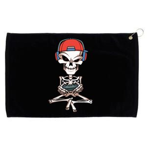 Funny Skeleton Skull Video Gamer Halloween Grommeted Golf Towel