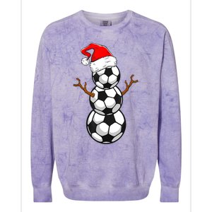 Funny Soccer Snow Boys Soccer Christmas Pajama Xmas Gift Colorblast Crewneck Sweatshirt