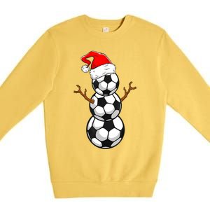 Funny Soccer Snow Boys Soccer Christmas Pajama Xmas Gift Premium Crewneck Sweatshirt