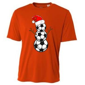 Funny Soccer Snow Boys Soccer Christmas Pajama Xmas Gift Cooling Performance Crew T-Shirt