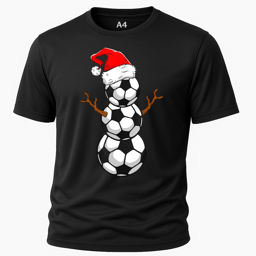 Funny Soccer Snow Boys Soccer Christmas Pajama Xmas Gift Cooling Performance Crew T-Shirt