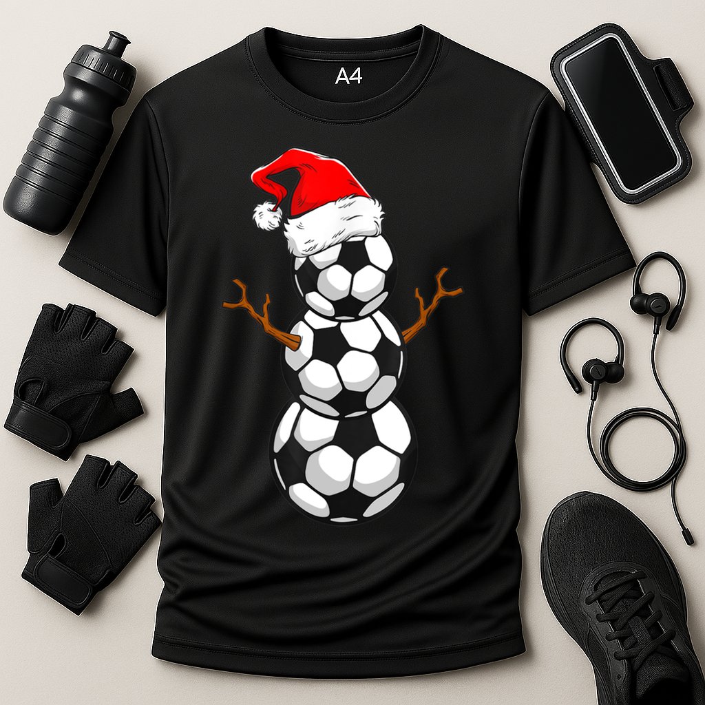 Funny Soccer Snow Boys Soccer Christmas Pajama Xmas Gift Cooling Performance Crew T-Shirt