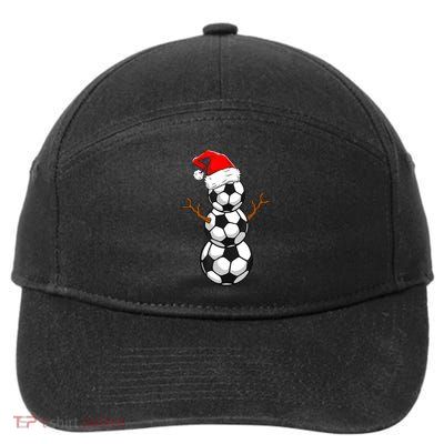 Funny Soccer Snow Boys Soccer Christmas Pajama Xmas Gift 7-Panel Snapback Hat