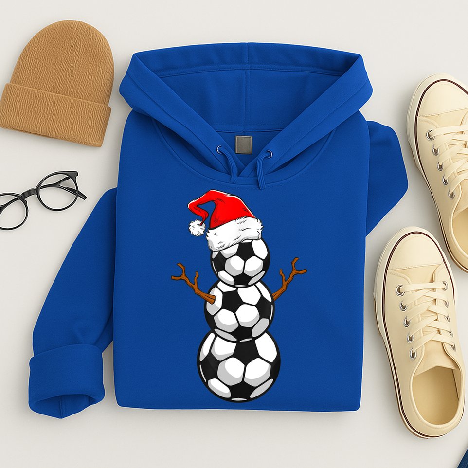 Funny Soccer Snow Boys Soccer Christmas Pajama Xmas Gift Hoodie