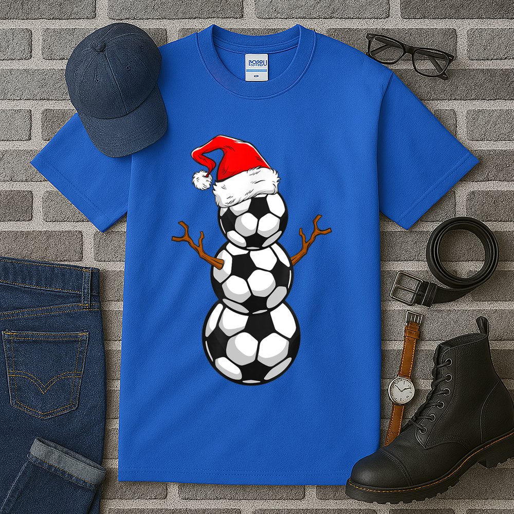 Funny Soccer Snow Boys Soccer Christmas Pajama Xmas Gift Tall T-Shirt