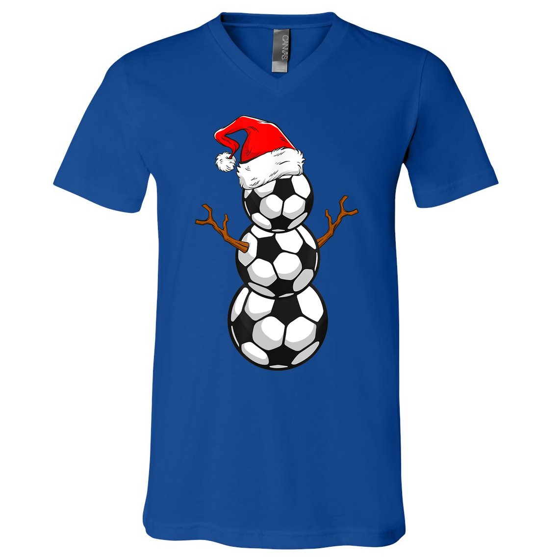 Funny Soccer Snow Boys Soccer Christmas Pajama Xmas Gift V-Neck T-Shirt