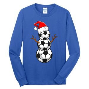 Funny Soccer Snow Boys Soccer Christmas Pajama Xmas Gift Tall Long Sleeve T-Shirt