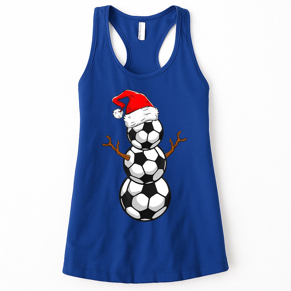Funny Soccer Snow Boys Soccer Christmas Pajama Xmas Gift Womens Tank Top