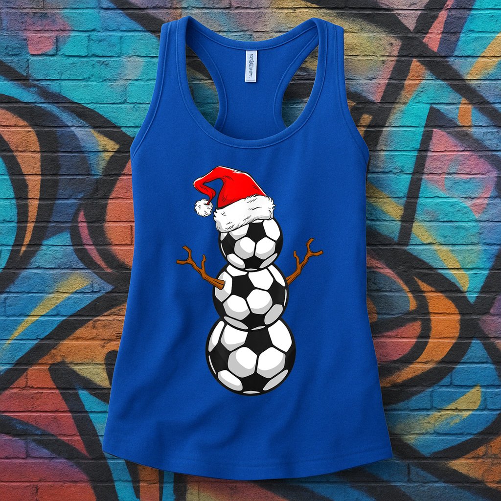 Funny Soccer Snow Boys Soccer Christmas Pajama Xmas Gift Womens Tank Top