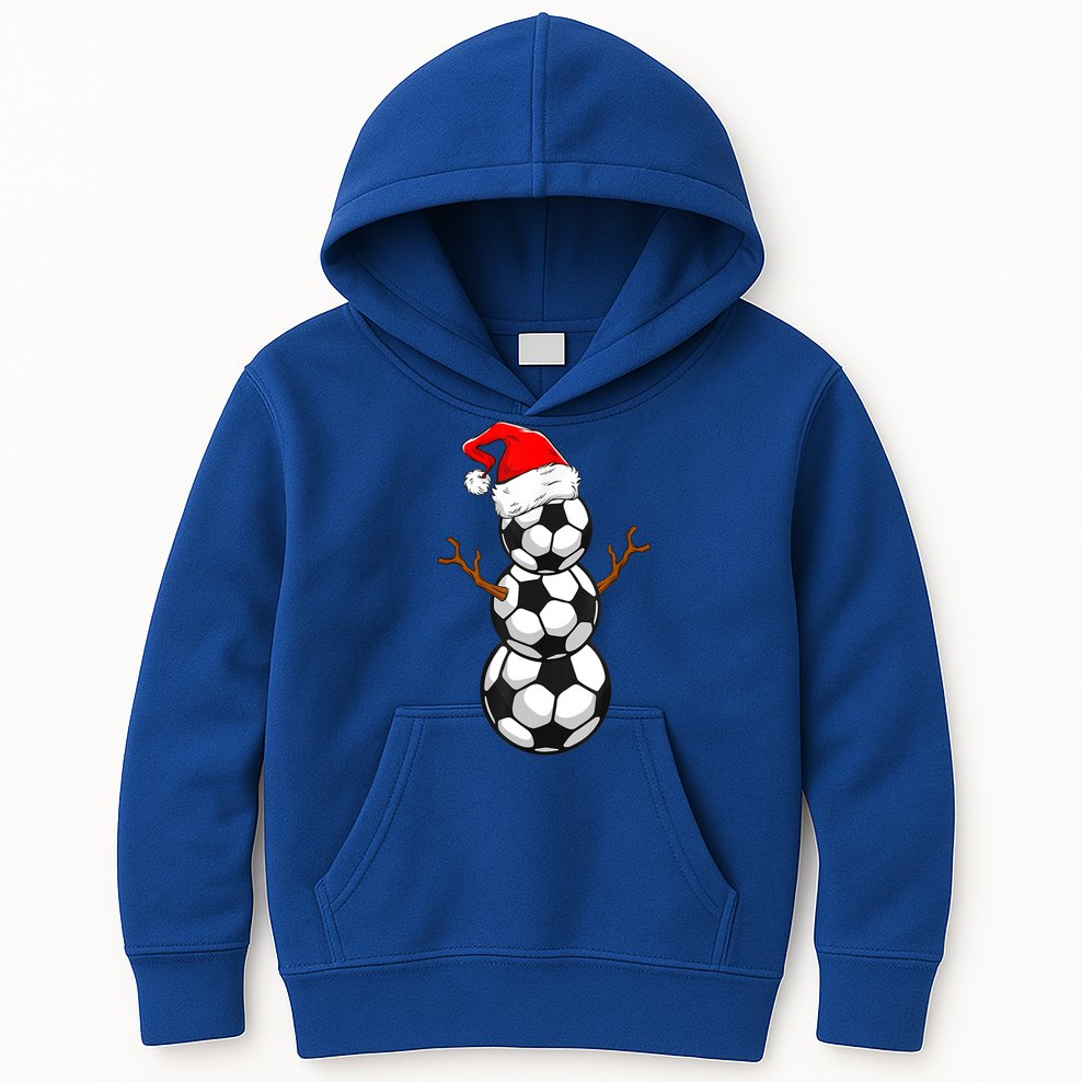 Funny Soccer Snow Boys Soccer Christmas Pajama Xmas Gift Kids Hoodie