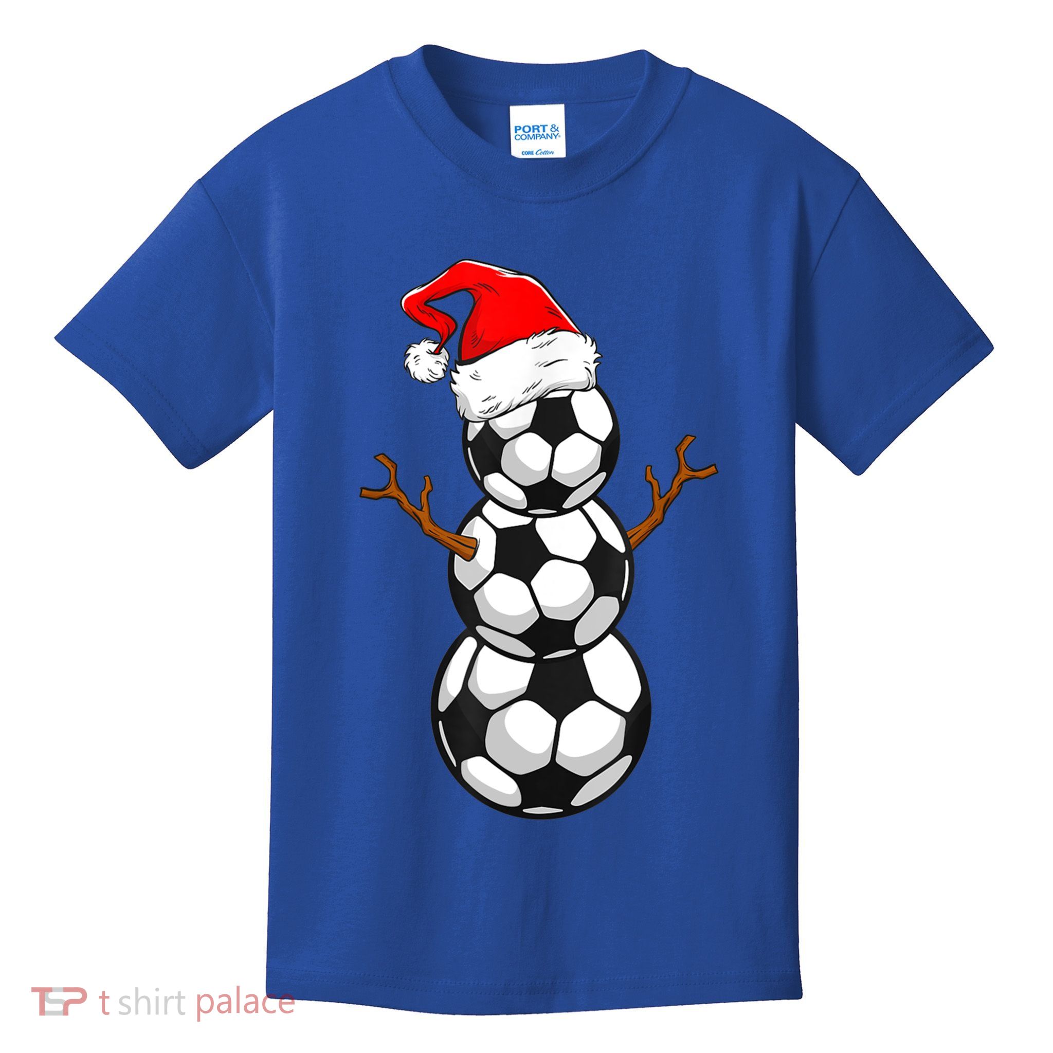 Funny Soccer Snow Boys Soccer Christmas Pajama Xmas Gift Kids T-Shirt