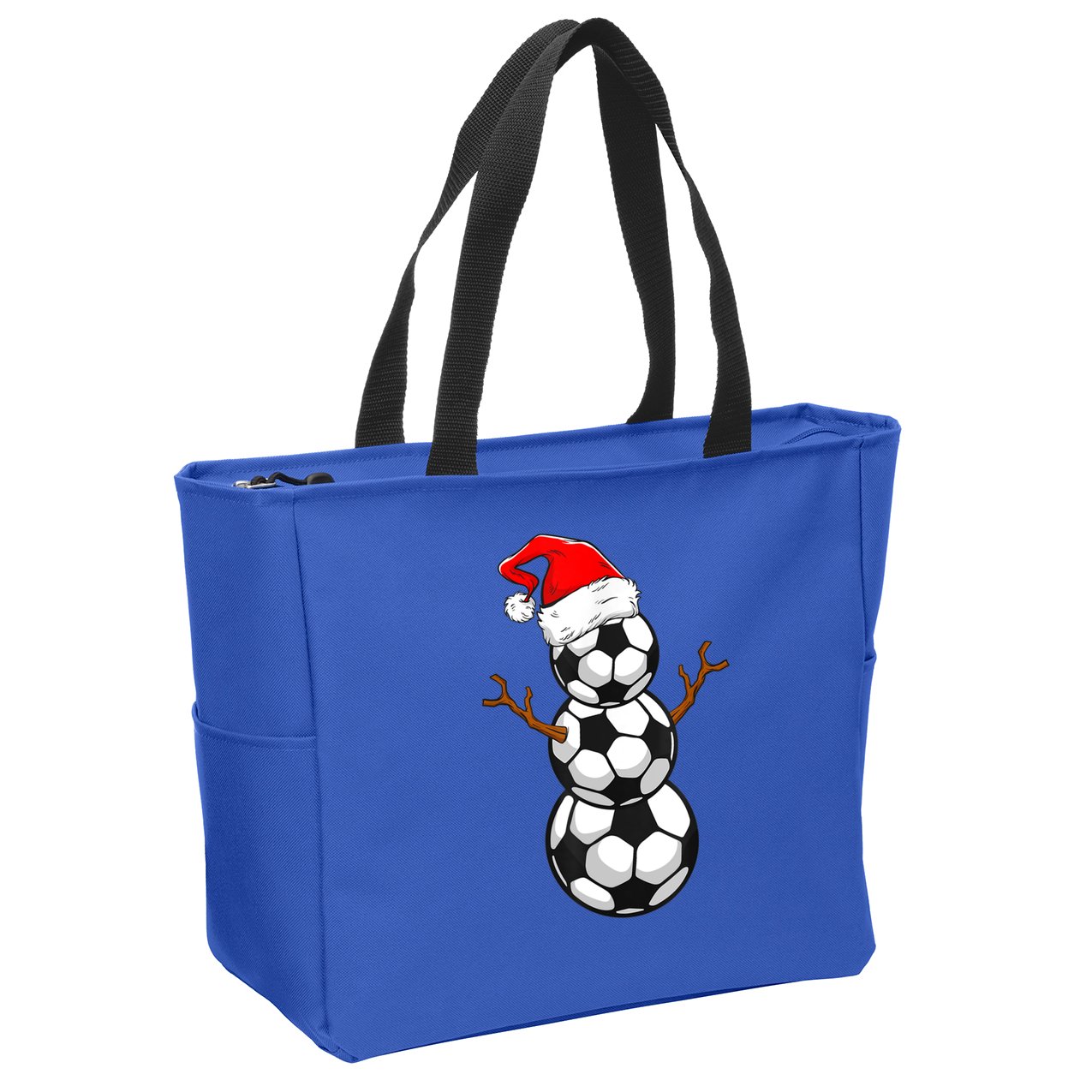 Funny Soccer Snow Boys Soccer Christmas Pajama Xmas Gift Zip Tote Bag