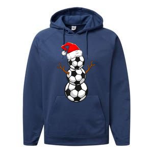 Funny Soccer Snow Boys Soccer Christmas Pajama Xmas Gift Performance Fleece Hoodie