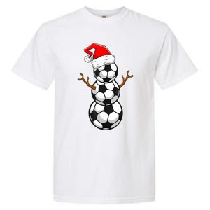 Funny Soccer Snow Boys Soccer Christmas Pajama Xmas Gift Garment-Dyed Heavyweight T-Shirt