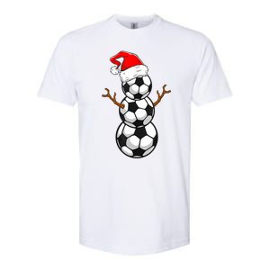 Funny Soccer Snow Boys Soccer Christmas Pajama Xmas Gift Softstyle CVC T-Shirt