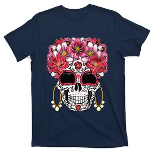 Floral Sugar Skull Day Of The Dead Dia De Muertos Gift T-Shirt