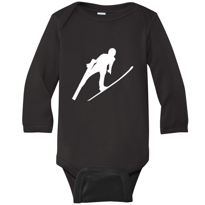 Funny Ski Skiing Lover Gift For Skiers Baby Long Sleeve Bodysuit