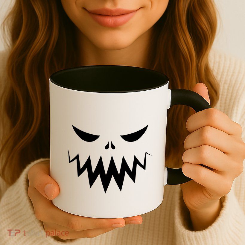Funny Scary Smiling Face Custom Halloween Gift Mug