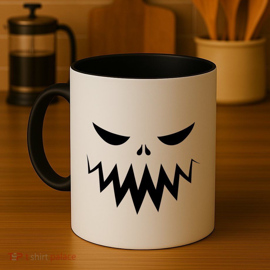 Funny Scary Smiling Face Custom Halloween Gift Mug