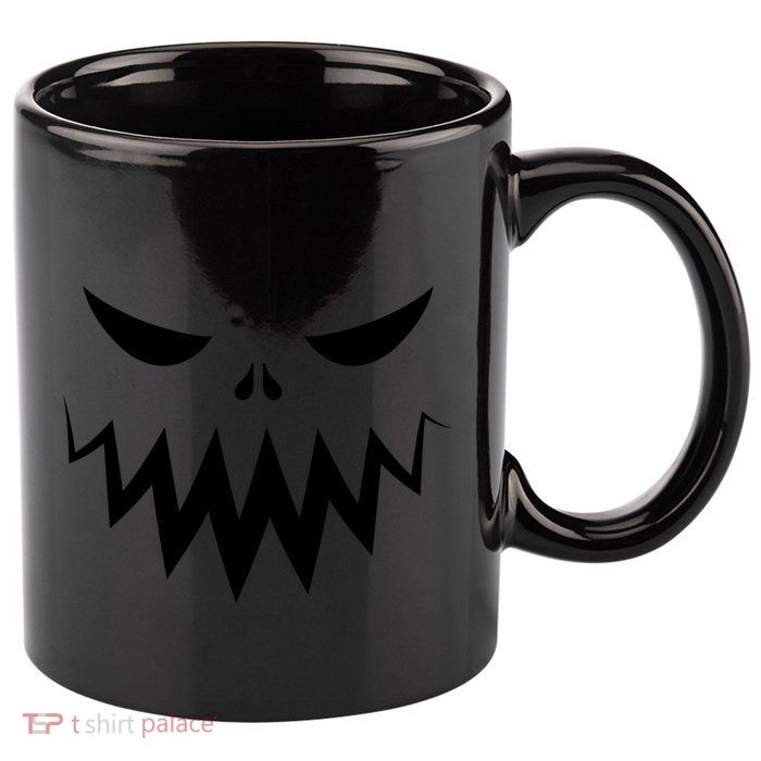 Funny Scary Smiling Face Custom Halloween Gift 11oz C Handle Ceramic Mug