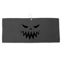 Funny Scary Smiling Face Custom Halloween Gift Large Microfiber Waffle Golf Towel