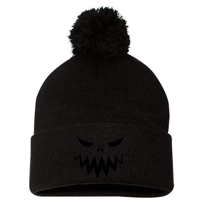 Funny Scary Smiling Face Custom Halloween Gift Pom Pom 12in Knit Beanie